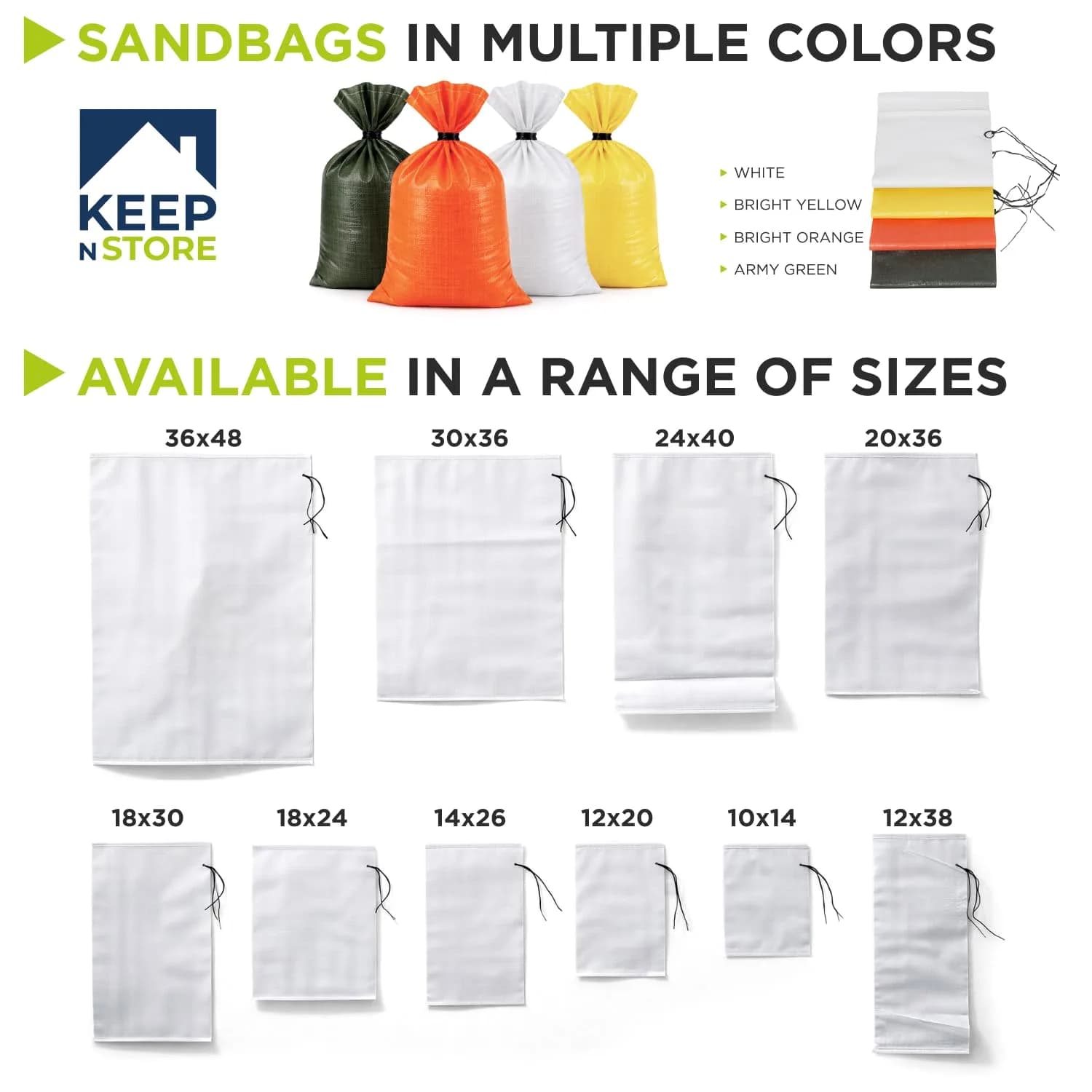 Keep N Store Heavy Duty Sand Bags Pack of 10, 36x48 inches (91.44x121.92 cm) | Flood Control & Weight Bags thumbnail 3