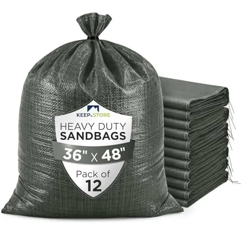 Keep N Store Heavy Duty Sand Bags Pack of 12 | Flood Control & Weight Stabilization 36x48 inches thumbnail 1