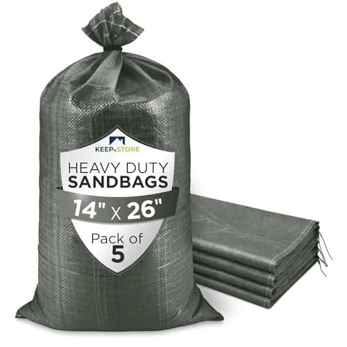 Keep N Store Heavy Duty Sand Bags Pack of 5, Army Green 14x26 inches | Flood Control & Weight Bags thumbnail 1