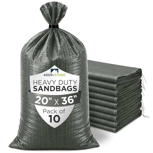 Keep N Store Heavy Duty Sand Bags Pack of 10, Army Green 20x36 inches | UV Protection 1600 Hours thumbnail 1