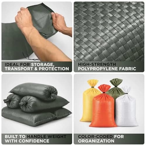Keep N Store Heavy Duty Sand Bags Pack of 10, Army Green 20x36 inches | UV Protection 1600 Hours thumbnail 7