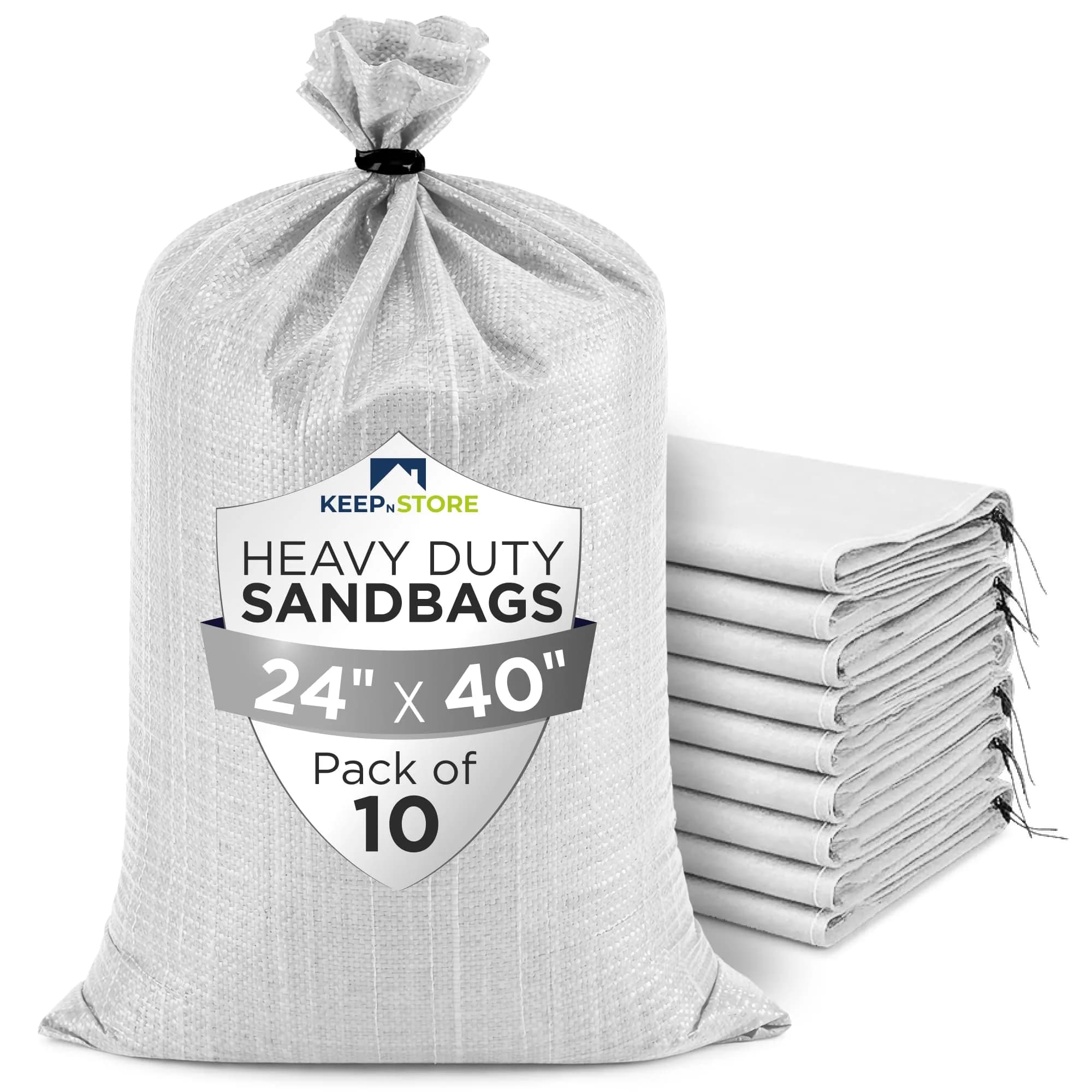 Keep N Store Heavy Duty Sand Bags Pack of 10 | Flood Control & Industrial Use (24x40 inches, 125 lbs)