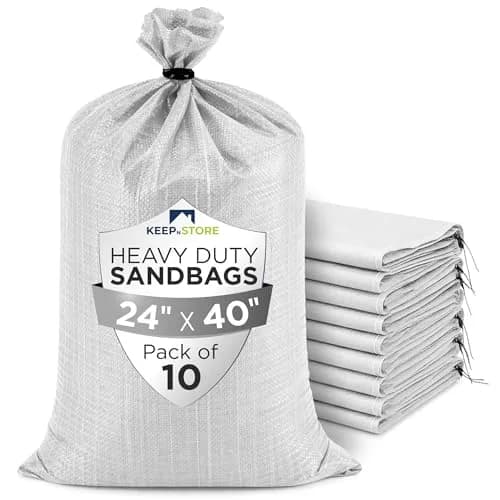 Keep N Store Heavy Duty Sand Bags Pack of 10 | Flood Control & Industrial Use (24x40 inches, 125 lbs) thumbnail 1