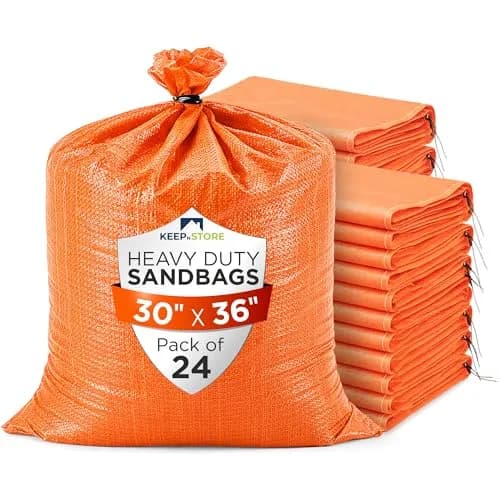 Keep N Store Heavy Duty Sand Bags Pack of 24 | Flood Control & Industrial Use, 30x36 inches, 150 Pounds Capacity thumbnail 1