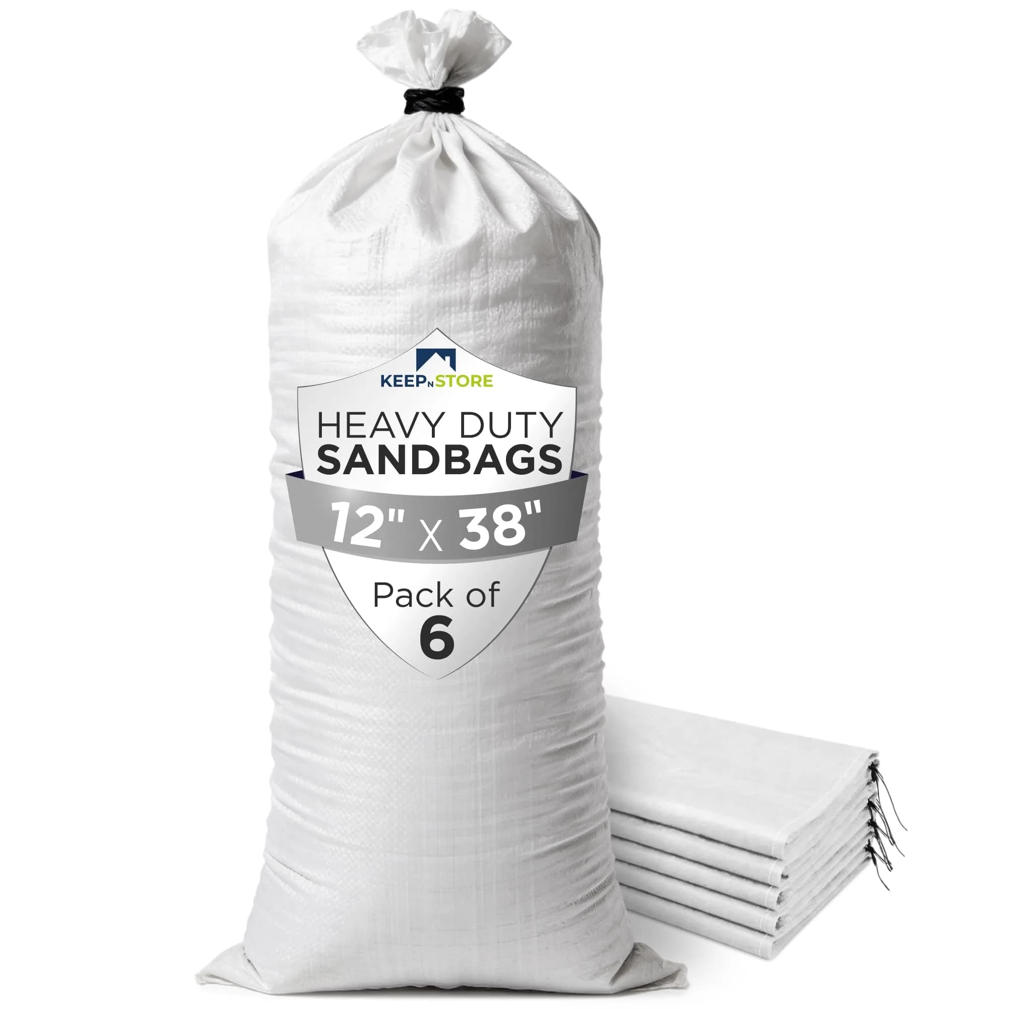 Keep N Store Heavy Duty Sand Bags Pack of 6, 38x18 inches (96.5x45.7 cm) | Flood Control & Weight Bags