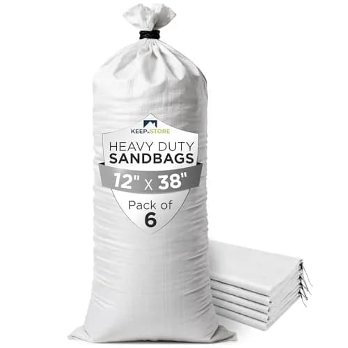 Keep N Store Heavy Duty Sand Bags Pack of 6, 38x18 inches (96.5x45.7 cm) | Flood Control & Weight Bags thumbnail 1