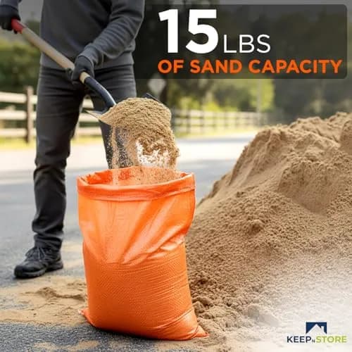 Keep N Store Heavy Duty Sand Bags Pack of 24, Bright Orange 10x14 inches | Flood Control & Weight Bags thumbnail 4