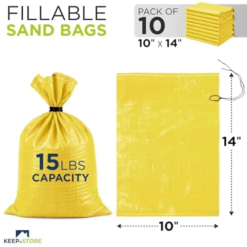 Keep N Store Heavy Duty Sand Bags Pack of 10 | Flood Control & Emergency Use thumbnail 2