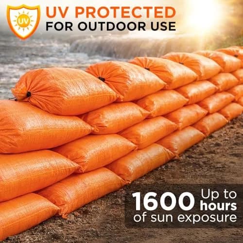 Keep N Store Heavy Duty Sand Bags Pack of 24, 24x40 inches, Bright Orange | UV Protected Woven Polypropylene for Flood Control & Weight thumbnail 6