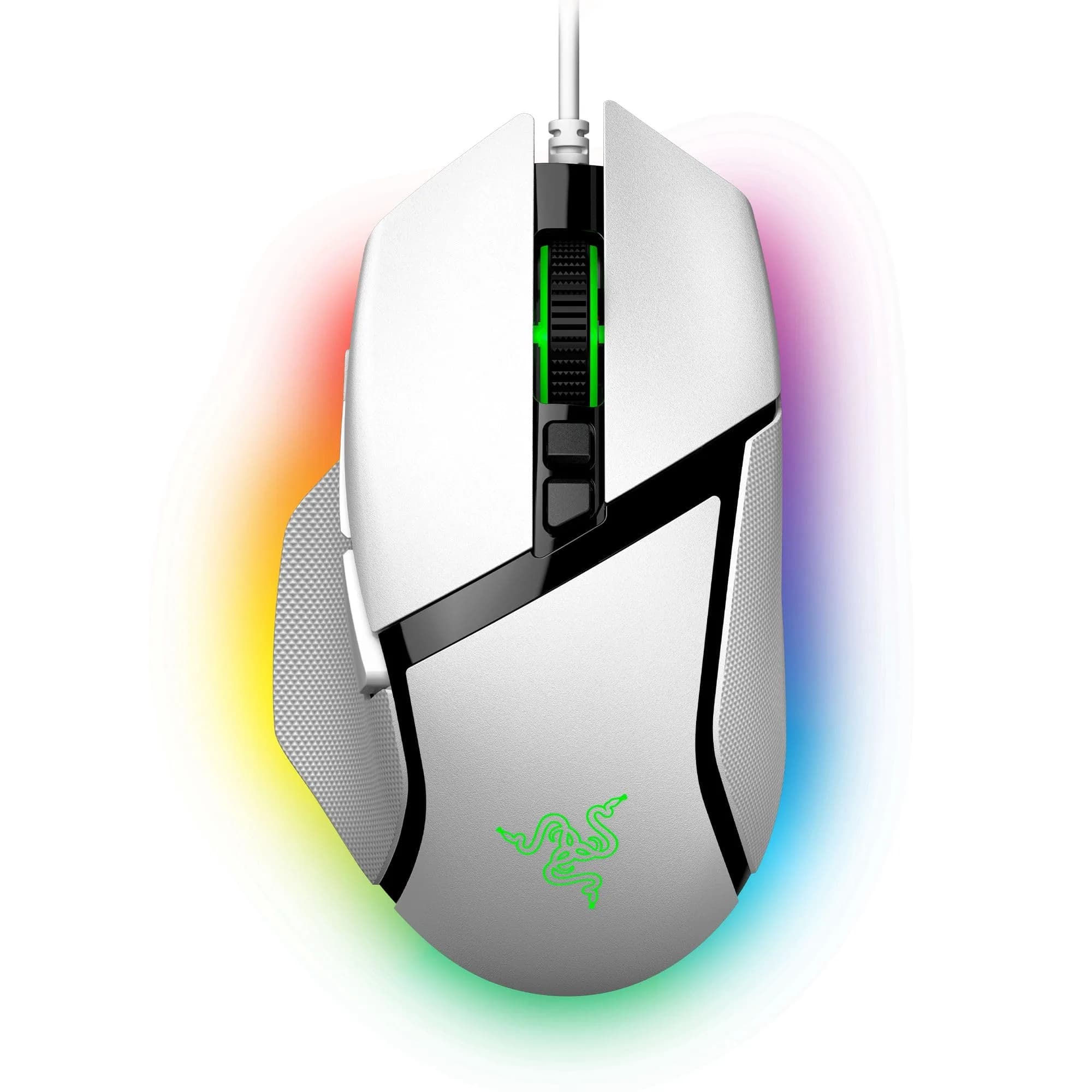 Razer Basilisk V3 Ergonomic Gaming Mouse White | 10 Programmable Buttons, 26K DPI Optical Sensor, RGB Lighting