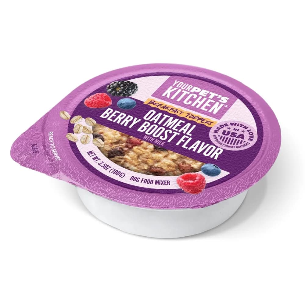 YOUR PET'S KITCHEN Oatmeal Apple Crisp Topper, 3.5 oz (12-Pack) | Wholesome Dog Food Topping with Real Apple & Oats