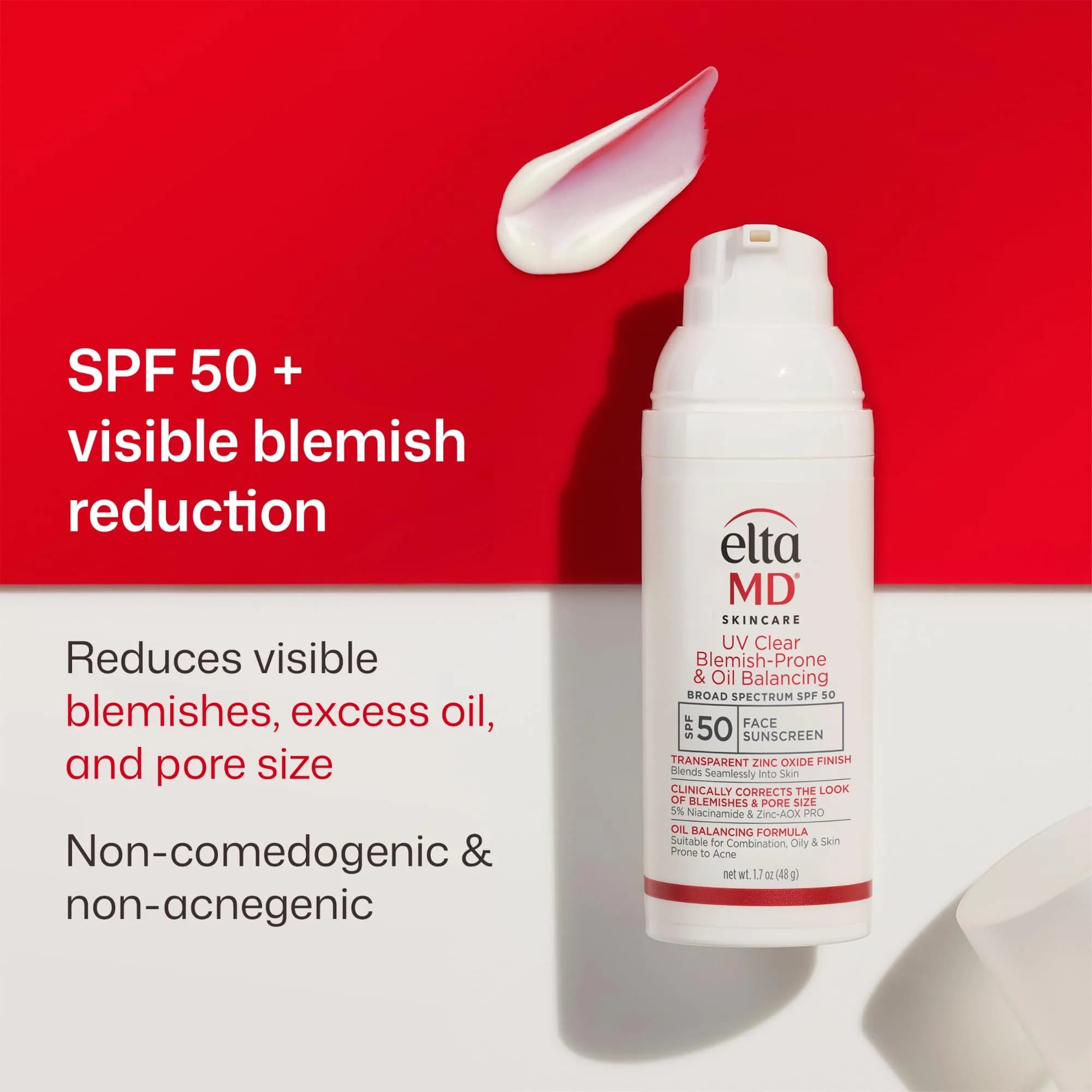 EltaMD UV Clear Blemish-Prone & Oil Balancing SPF 50 Sunscreen, Non-Comedogenic, 48g (1.7 oz) - view 2