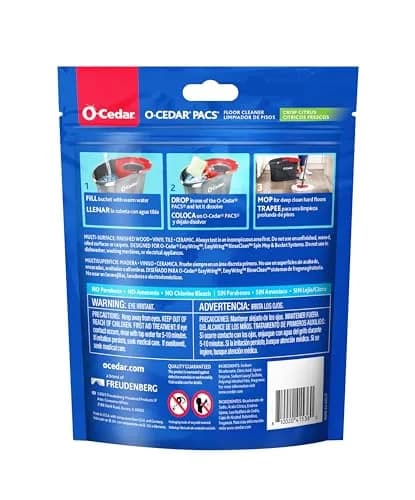 O-Cedar PACS Hard Floor Cleaner Crisp Citrus 24 Count (1-Pack) | Naturally-Derived Ingredients for All Hard Floors thumbnail 5