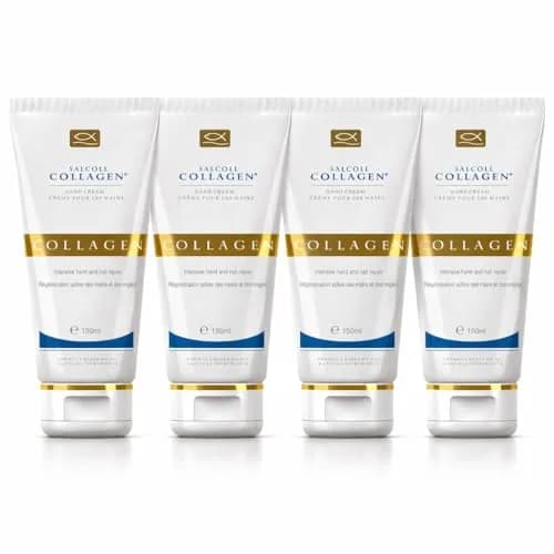 Salcoll Pure Bioactive Anti-Aging Collagen Repair Hand Cream 150ml (0.51 Fl Oz) x 4 | Hypoallergenic Moisturizing Lotion for Dry Skin thumbnail 1