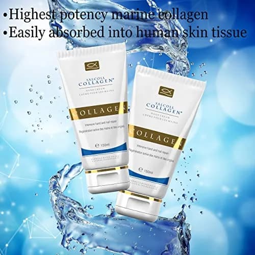 Salcoll Pure Bioactive Anti-Aging Collagen Repair Hand Cream 150ml (5.1 Fl Oz) | Hypoallergenic Moisturizing Lotion for Dry Skin thumbnail 2