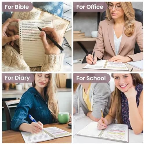 Taja 6 Pack Lined Notebooks A5 (5.7" x 7.9") | Hardcover Spiral Journals for Office Work, 140 Pages thumbnail 7