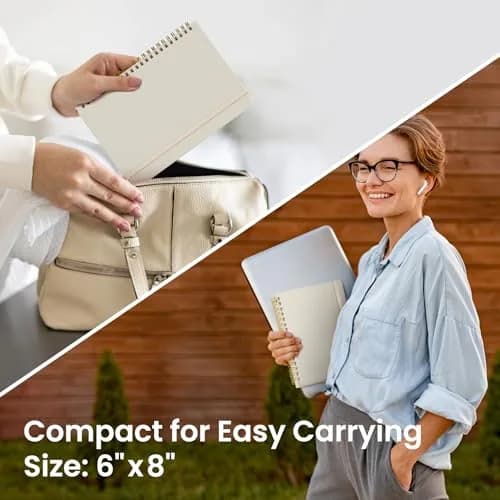 Taja Hardcover Spiral Notebooks 6 Pack, A5 (5.7" x 7.9") | Premium 100 GSM Paper, 140 Lined Pages thumbnail 6