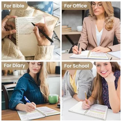 Taja Hardcover Spiral Notebooks 6 Pack, A5 (5.7" x 7.9") | Premium 100 GSM Paper, 140 Lined Pages thumbnail 7