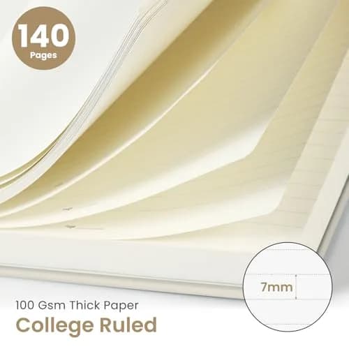 Taja Hardcover Spiral Notebooks 6 Pack, A5 (5.7" x 7.9") | Premium 100 GSM Paper, 140 Lined Pages thumbnail 2