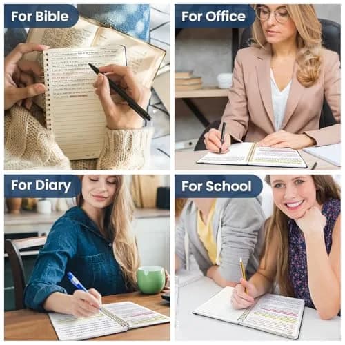 Taja 6 Pack Lined Notebooks A5 (14.5cm x 20cm) | Hardcover Spiral Journals for Work & Office thumbnail 7