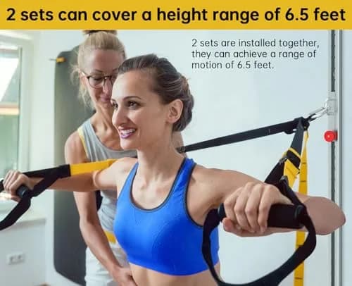 KOMOHOM Adjustable Resistance Band Wall Anchor -Space Saving Fitness System thumbnail 3