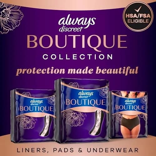 Always Discreet Boutique Adult Incontinence Bladder Leak Pads for Women, Long Length | Up to 100% Leak Protection thumbnail 9