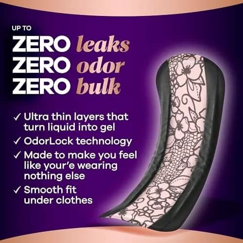 Always Discreet Boutique Adult Incontinence Bladder Leak Pads for Women, Long Length | Up to 100% Leak Protection thumbnail 2