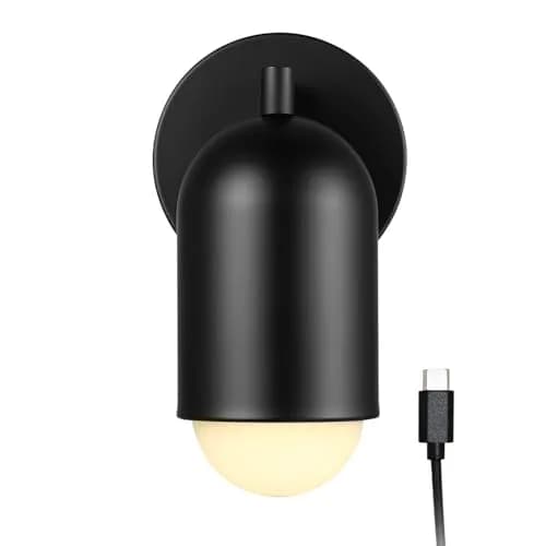 Novogratz x Globe Electric Rechargeable Battery Wall Sconce | Modern LED Wall Light with 3 Brightness Levels thumbnail 1