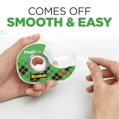 Scotch Magic Tape Bundle with Dispensers, 9 Rolls Total | Invisible, Photo-Safe, Write-On Tape for Office & School thumbnail 6