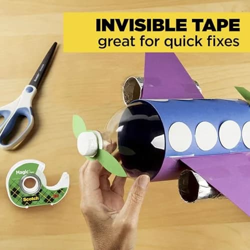 Scotch Magic Tape Bundle with Dispensers, 9 Rolls Total | Invisible, Photo-Safe, Write-On Tape for Office & School thumbnail 8