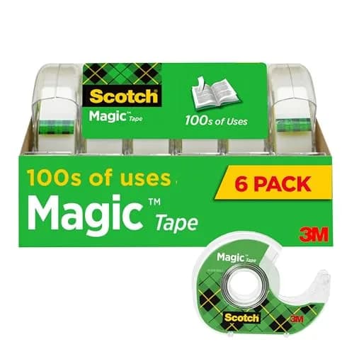 Scotch Magic Tape Bundle with Dispensers, 9 Rolls Total | Invisible, Photo-Safe, Write-On Tape for Office & School thumbnail 1