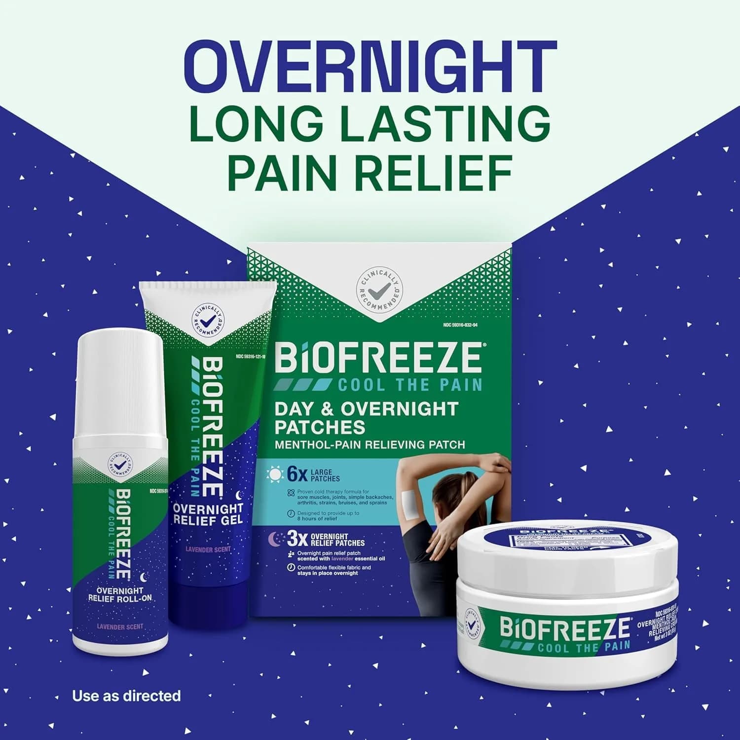 Biofreeze Day & Overnight Pain Relief Patches 18 Count (Pack of 2) | Menthol Arthritis & Muscle Pain Relief - view 7