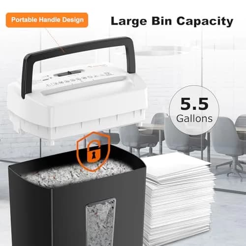 Bonsaii 12-Sheet Cross Cut Paper Shredder 5.46 kg (12 lb) | P-4 Security for Home Office Documents thumbnail 4