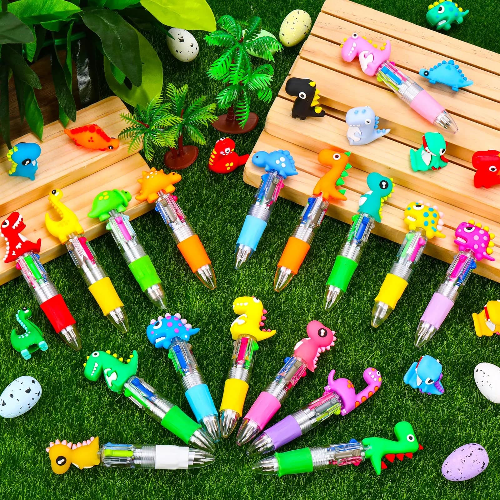 CZWZ Dinosaur Mini Ballpoint Pens (Pack of 30) | 4-in-1 Cute Kawaii Pens for Kids - view 5