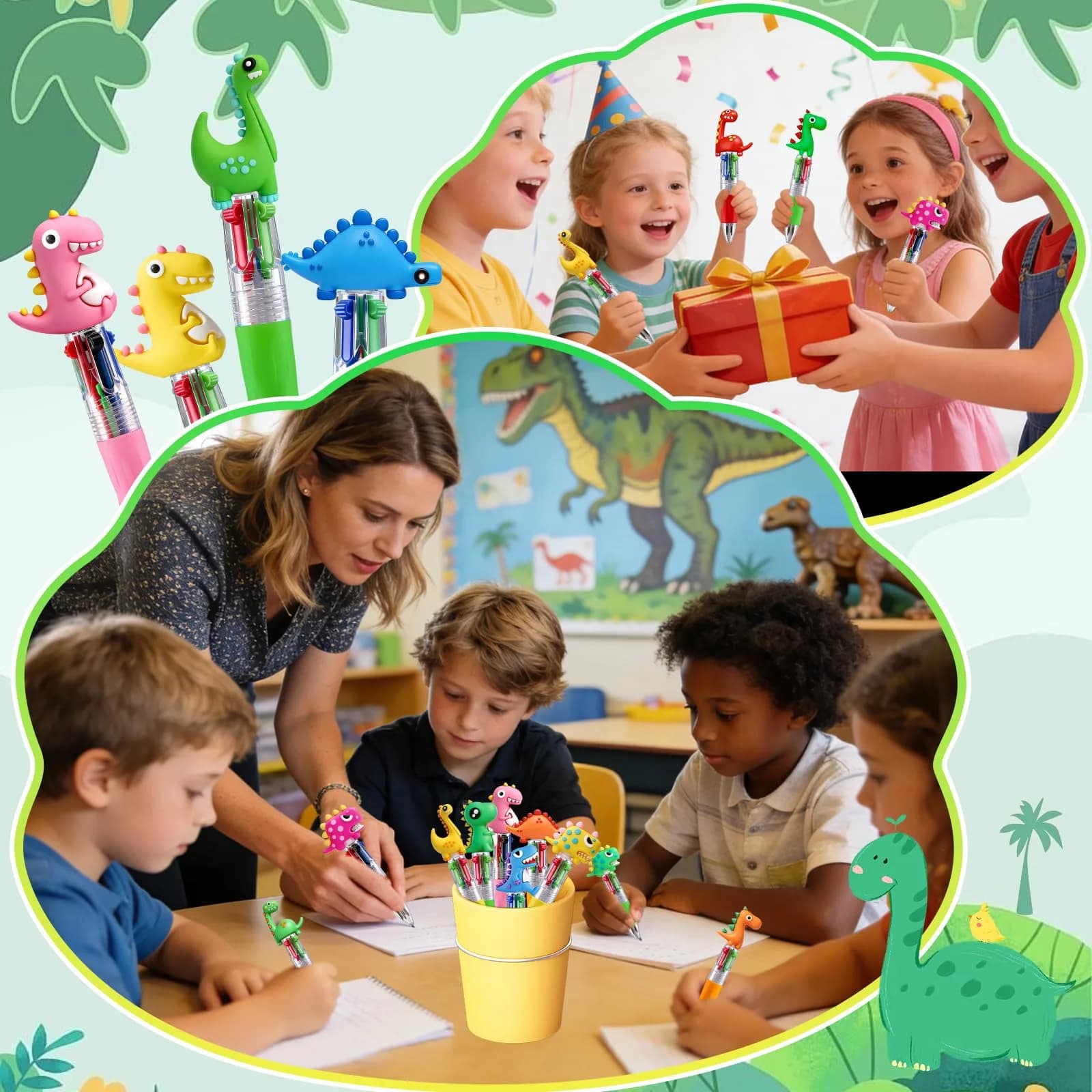 CZWZ Dinosaur Mini Ballpoint Pens (Pack of 30) | 4-in-1 Cute Kawaii Pens for Kids - view 7