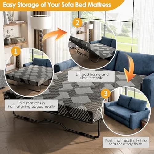 Wellynap 4 Inch Gel Memory Foam Sofa Mattress Queen Size | Space-Saving Comfort Support thumbnail 5
