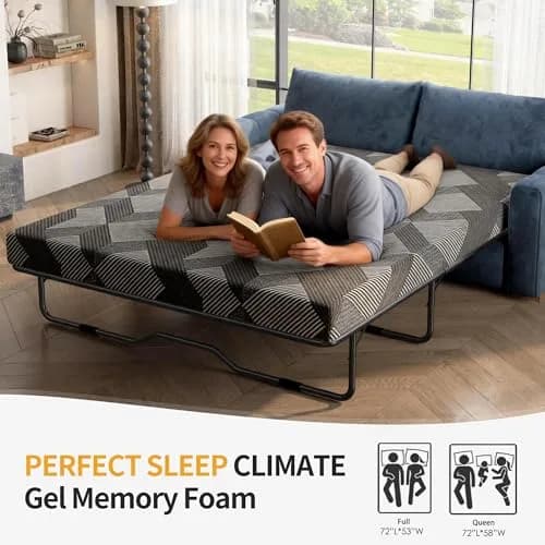 Wellynap 4 Inch Gel Memory Foam Sofa Mattress Queen Size | Space-Saving Comfort Support thumbnail 3