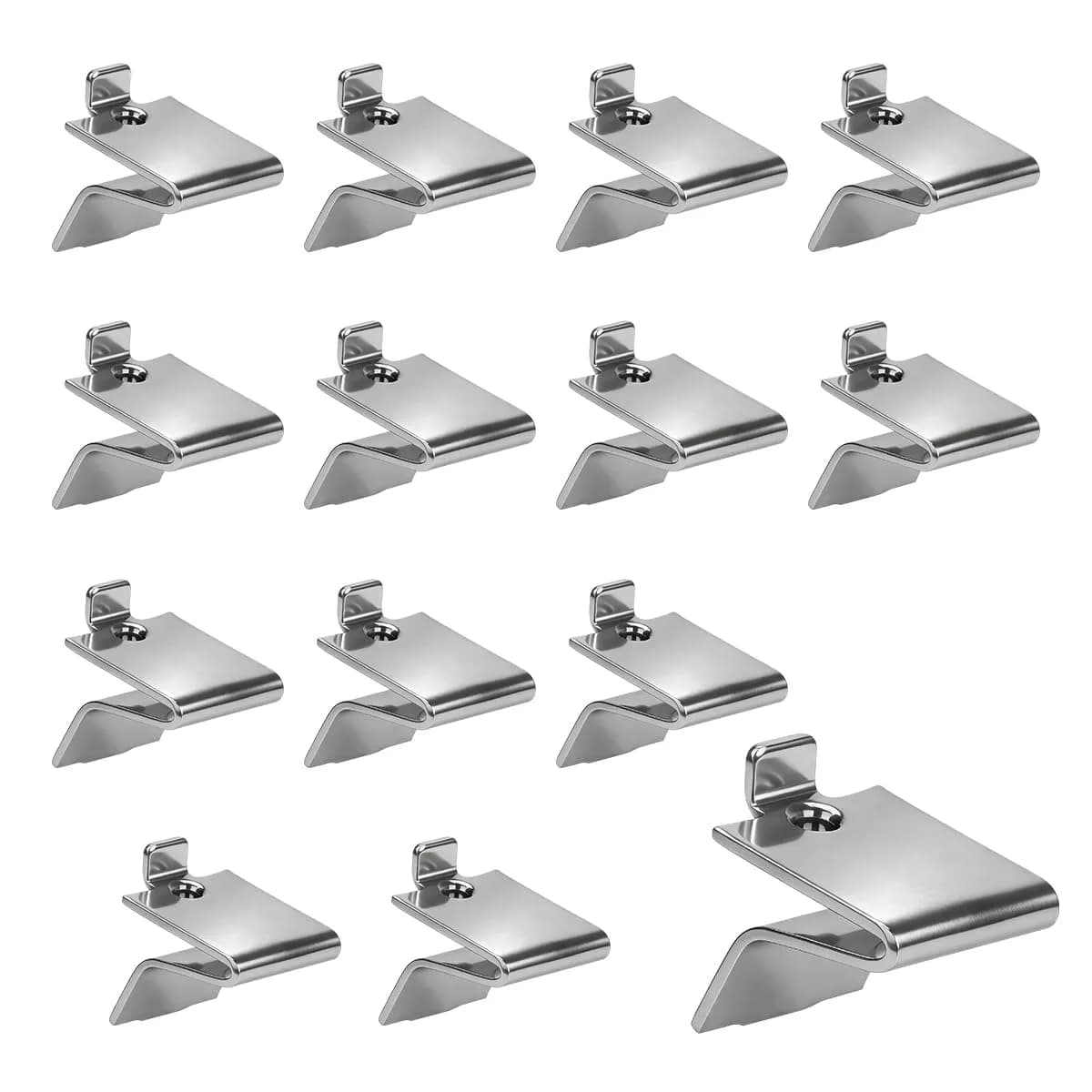Lenink Adjustable Pilaster Shelf Clip 14 Pcs Silver | Easy to Install & Support Shelves - main product image