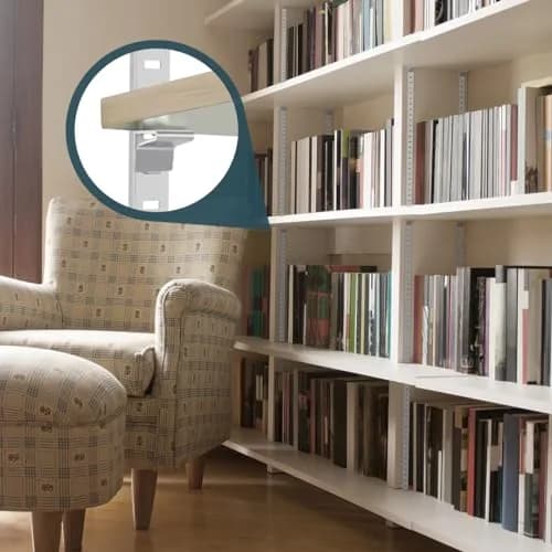 Lenink Adjustable Pilaster Shelf Clip 14 Pcs Silver | Easy to Install & Support Shelves thumbnail 6