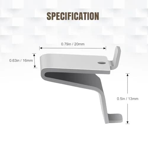 Lenink Adjustable Pilaster Shelf Clip 14 Pcs Silver | Easy to Install & Support Shelves thumbnail 2