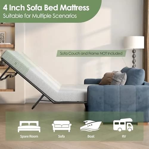 Wellynap 4 Inch Gel Memory Foam Sofa Mattress Queen Size | Support & Comfort for Indian Spaces thumbnail 7