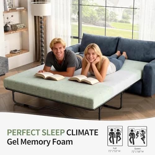Wellynap 4 Inch Gel Memory Foam Sofa Mattress Queen Size | Support & Comfort for Indian Spaces thumbnail 3