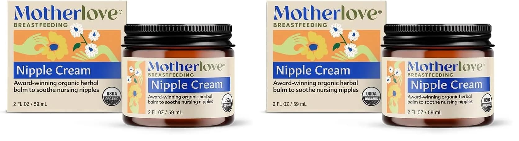 Motherlove Organic Nipple Cream 4 fl oz (118 ml) | Lanolin-Free, USDA Organic, Safe for Baby - main product image