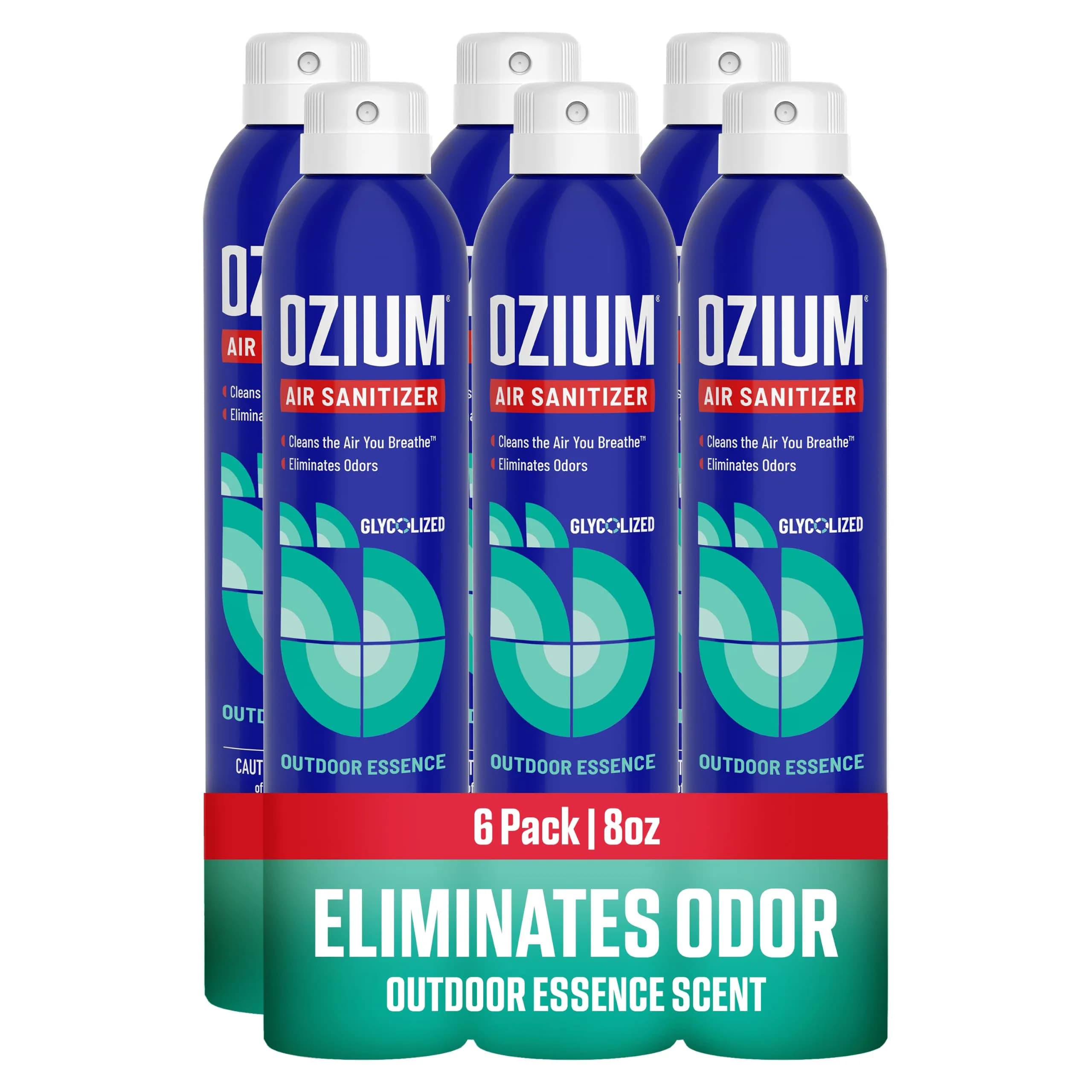 Ozium Outdoor Essence Scent Air Sanitizer Spray, 8 Ounce (Pack of 6) | Eliminates Odors, Reduces Airborne Bacteria - main product image
