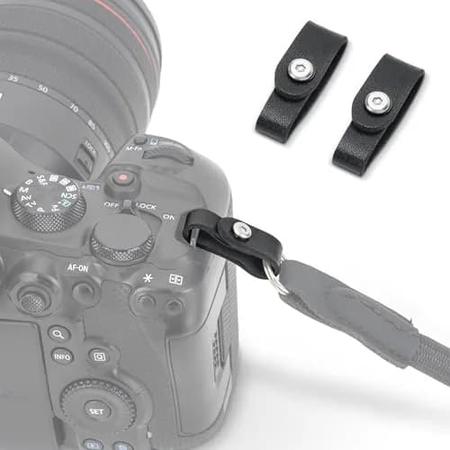 JJC R50 V R6 R5 II Camera Hand Wrist Shoulder Neck Strap Adapter Loop Connector | Durable Microfiber Leather & PVC (for Camera w Square Hole) thumbnail 1