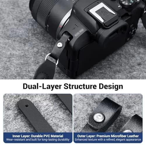 JJC R50 V R6 R5 II Camera Hand Wrist Shoulder Neck Strap Adapter Loop Connector | Durable Microfiber Leather & PVC (for Camera w Square Hole) thumbnail 7
