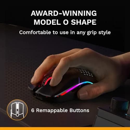 GLORIOUS Model O Classic Wireless Gaming Mouse (Black) | 69g Ultralight, 19K DPI, 100M Click Switches thumbnail 4