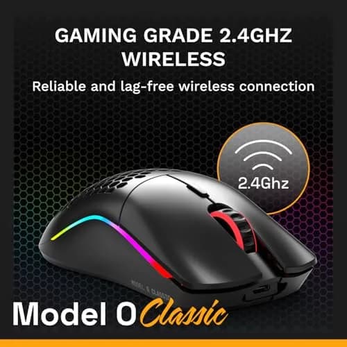 GLORIOUS Model O Classic Wireless Gaming Mouse (Black) | 69g Ultralight, 19K DPI, 100M Click Switches thumbnail 2