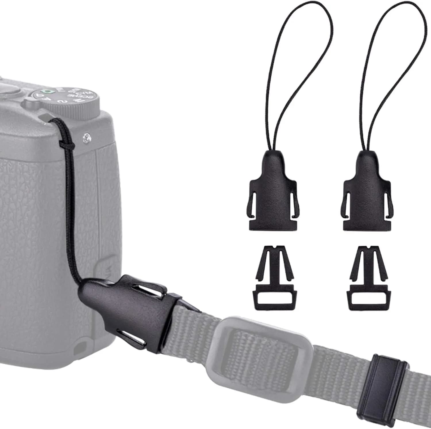 JJC Quick Release QD Loops Buckle Clip Adapter Connector for Sony ZV-1 II ZV1 RX100 VII VI VA V IV D-LUX8 G7X Mark III Cameras | Pack of 2 — for Camera w Small Hole