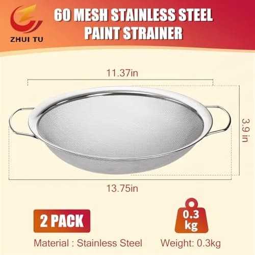 ZHUITU Fine Mesh Paint Strainer 60 Mesh Stainless Steel | Supports Fast, Impurity-Free Painting (70-120 chars) thumbnail 5
